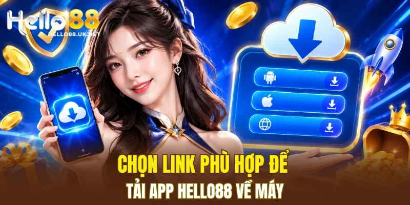 Chọn link phù hợp để tải app HELLO88 về máy